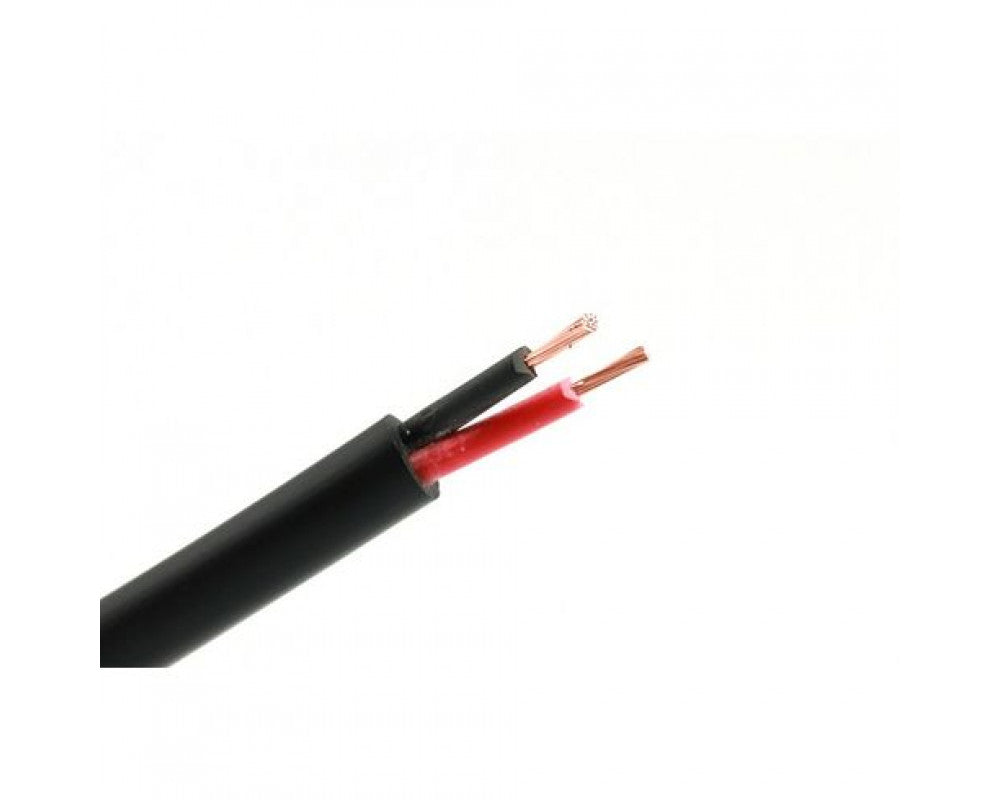 Meer aderige kabel 2x 1.5mm2 zwart - rood 50mtr rol, buitenhuls zwart, buiten diameter 6.1mm2