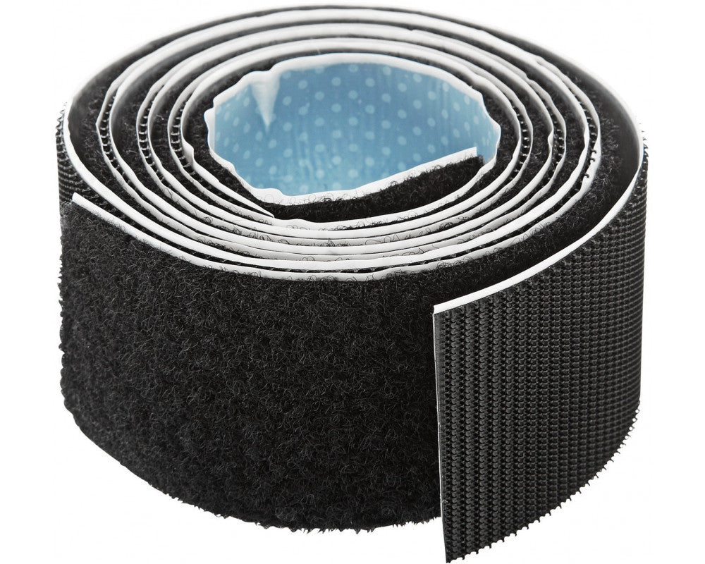 Tesa 55229 zwart on&off extra sterke klittenbandstrook 1 meter x 50 mm. (Per 6 Stuks)