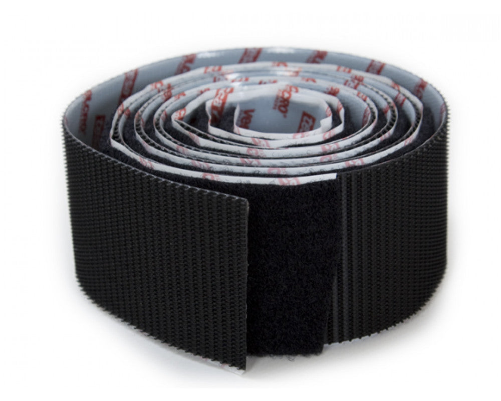 Tesa 55229 zwart on&off extra sterke klittenbandstrook 1 meter x 50 mm. (Per 6 Stuks)