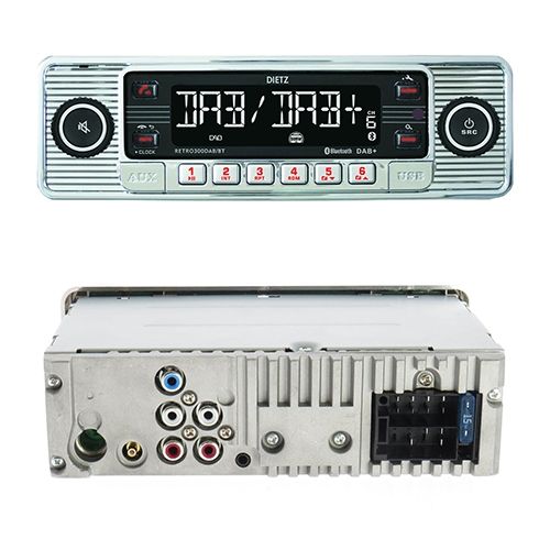 1-Din Retro 300 DAB+/BT MP3 USB RDS Silver