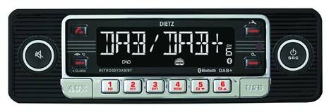1-Din Retro 301 DAB+/BT MP3 USB RDS Zwart