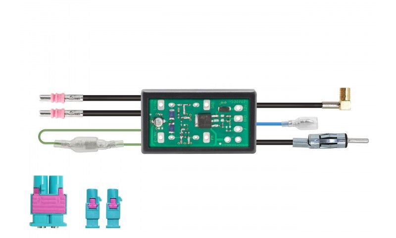 Antennesplitter passief FM 2x fakra M - DAB SMB F 1x DIN M