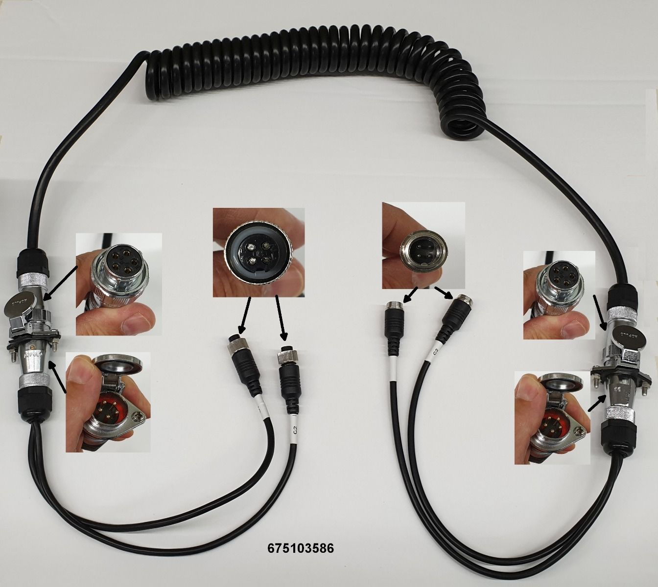 m-use 2 camera trailerset verlengkabel 4pin (m) - 4pin (f)