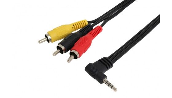 Audio kabel 3.5mm Jack M - 3x RCA M 4-polig 1.5m