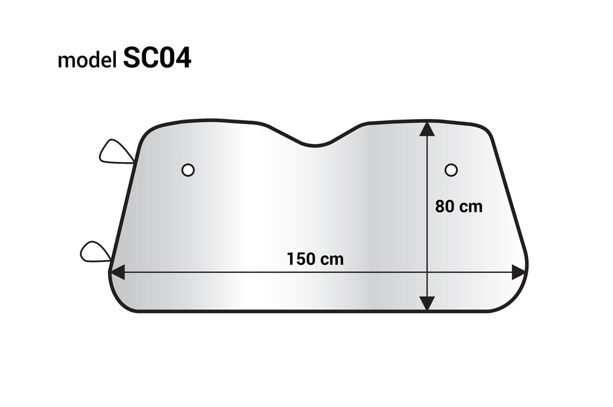 Zonnescherm - 150x80 cm - zilver, EPE-schuim AMiO 01534 - AMiO 01534 - afbeelding 1