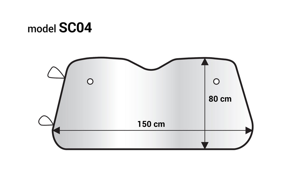 Zonnescherm - 150x80 cm - zilver, EPE-schuim AMiO 01534 – AMiO 01534 – productafbeelding 1