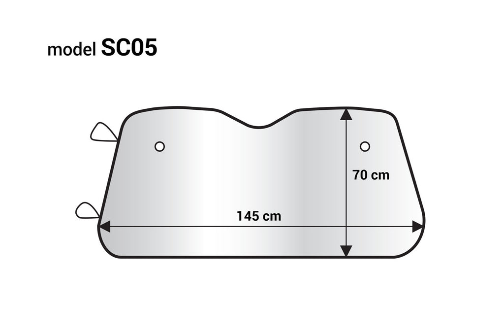 Zonnescherm - 145x70 cm - zilver, EPE-schuim AMiO 01535 - AMiO 01535 - afbeelding 1