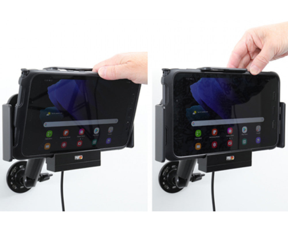 Brodit - Samsung Galaxy Tab Active2 SM-T390 / Samsung Galaxy Tab Active3 SM-T575 houder met 12/24V lader - Telefoon- & Tablet