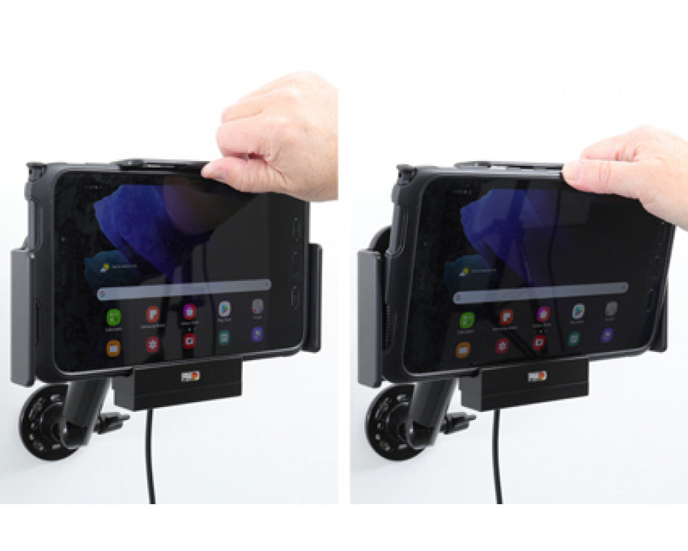 Brodit - Samsung Galaxy Tab Active2 SM-T390 / Samsung Galaxy Tab Active3 SM-T575 houder met 12/24V lader - Telefoon- & Tablet