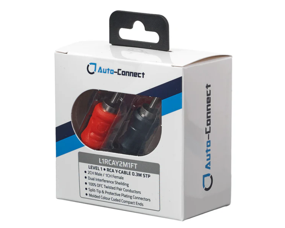 Auto-Connect Level 1 RCA Y-adaptor 2Male 1Female
