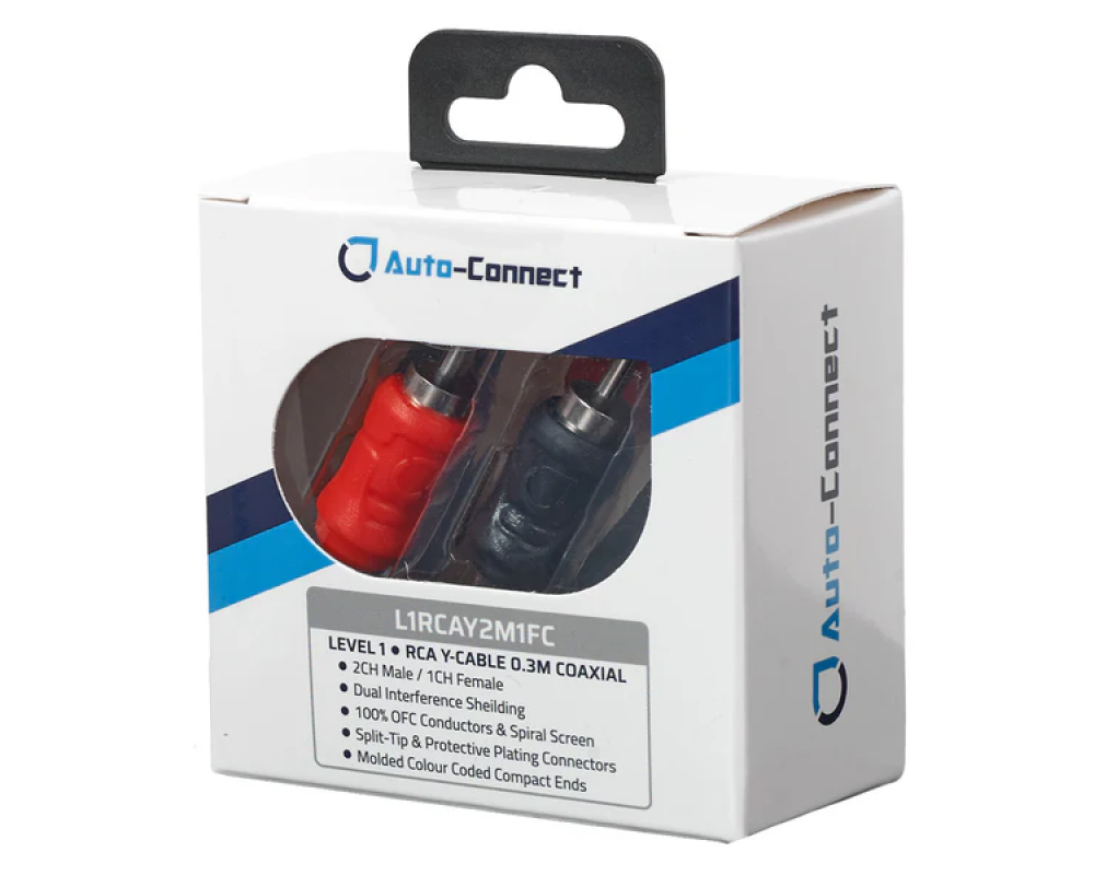 Auto-Connect Level 1 RCA Y-adaptor 2Male 1Female Koaxial