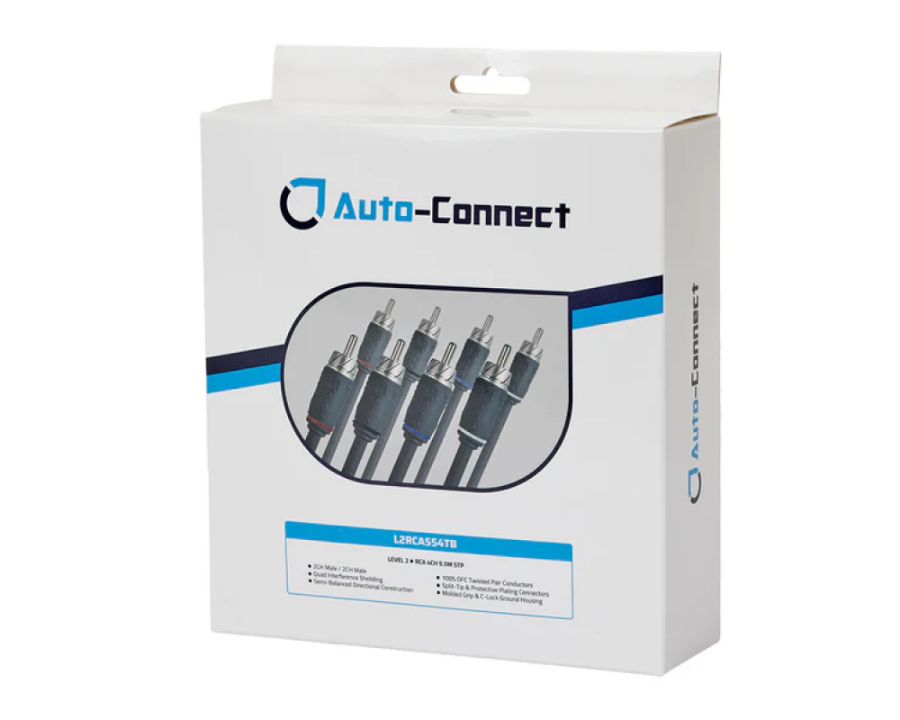 Auto-Connect Level 2 4-ch RCA cable 5,5m semi