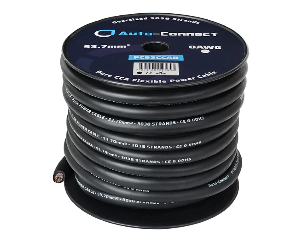 Auto-Connect Power Cable CCA Flex 53mm2 black 20m
