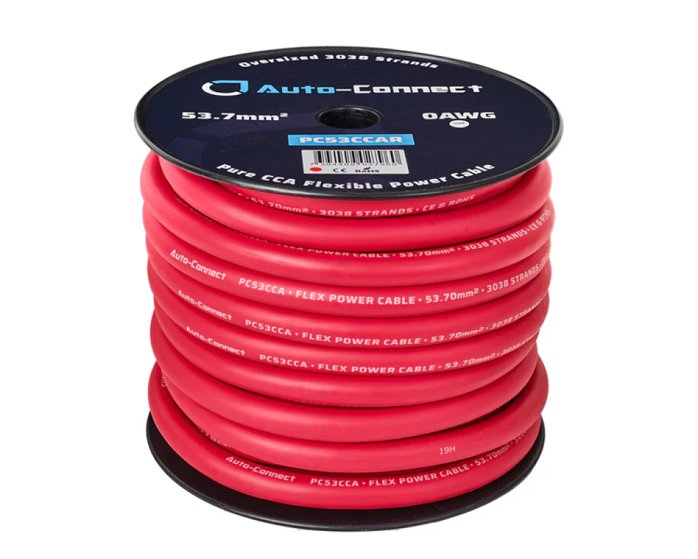 Auto-Connect Power Cable CCA Flex 53mm2 Red 20m