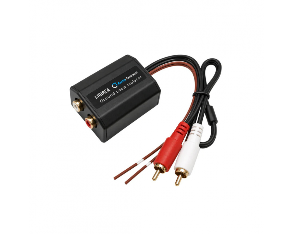 Auto-Connect Ground loop isolator, 2RCA-2RCA input - Universele Kabels & Connectoren - artikel 720L1GIRCA