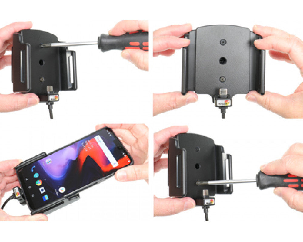 Brodit - OnePlus 6/6T/7 Actieve houder met 12V USB plug (met skin)) - Telefoon- & Tablethouder - artikel 721063 - afbeelding