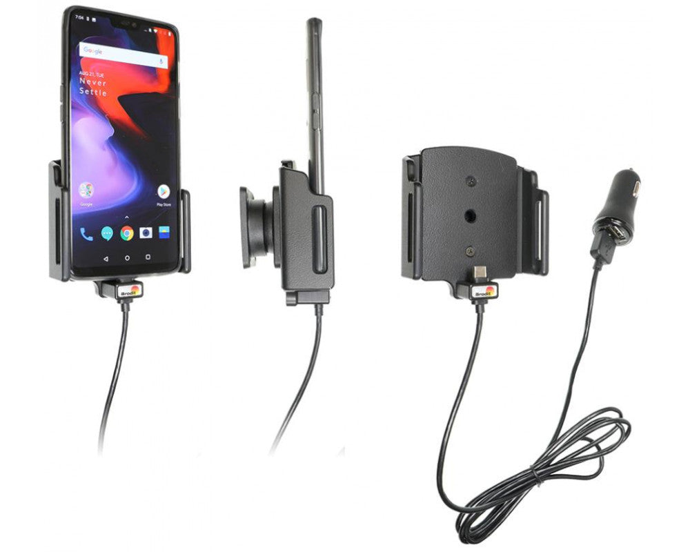 Brodit - OnePlus 6/6T/7 Actieve houder met 12V USB plug (met skin)) - Telefoon- & Tablethouder - artikel 721063