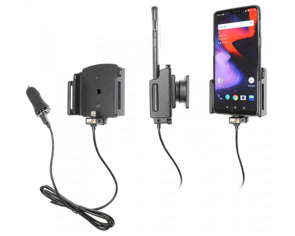 Brodit - OnePlus 6/6T/7 Actieve houder met 12V USB plug (met skin)) - Telefoon- & Tablethouder - artikel 721063 - afbeelding