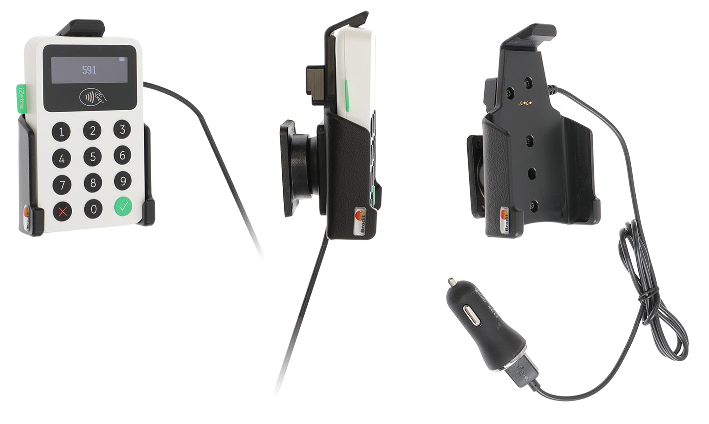 Active holder with USB-cable and cig-plug adapter 721144