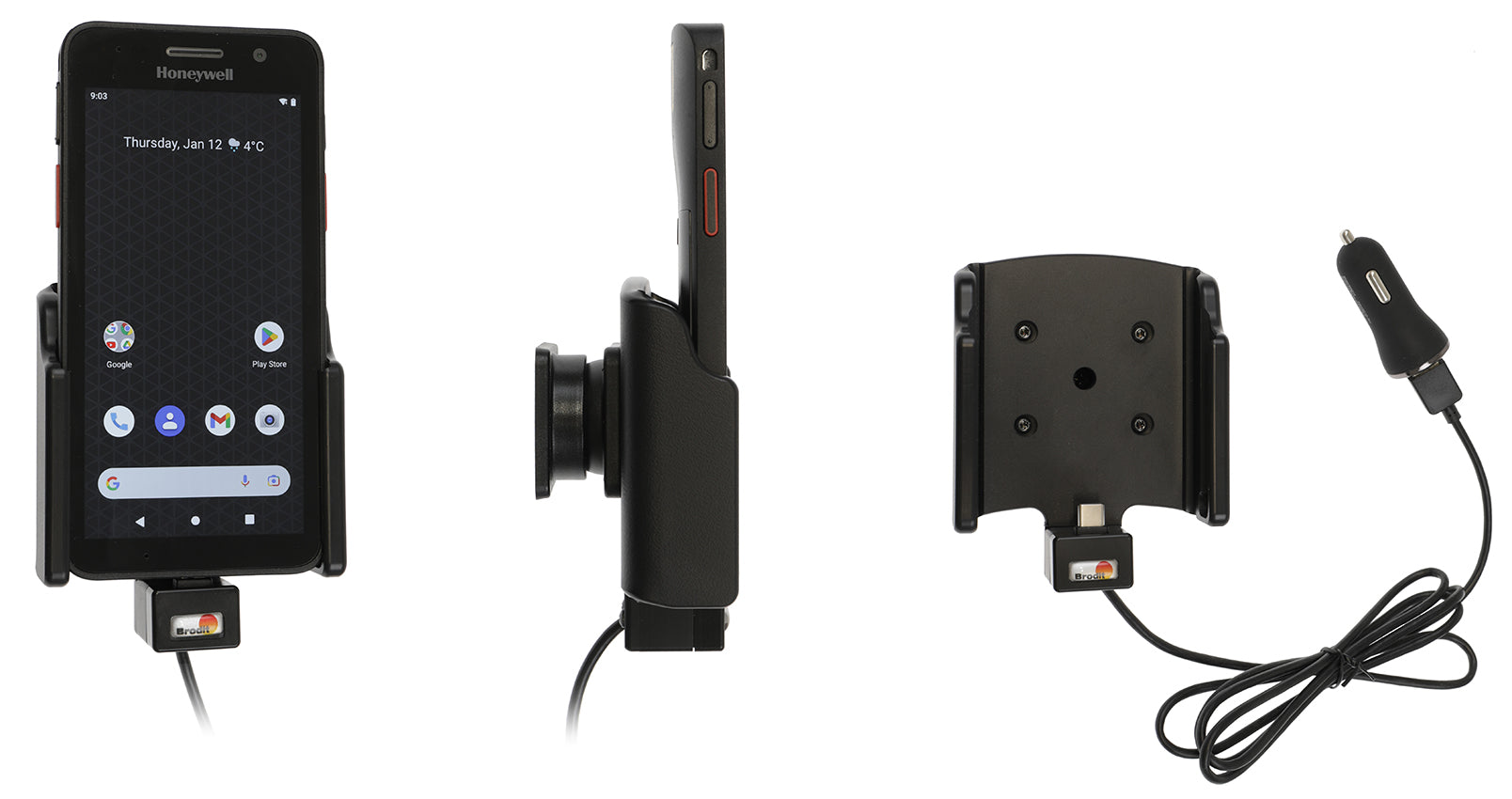 Active holder with USB-cable and cig-plug adapter 721334