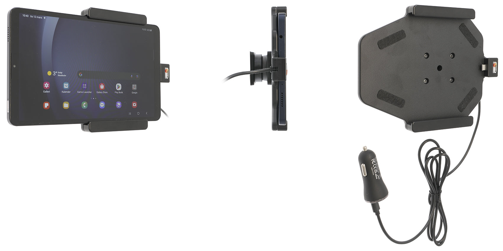 Active holder with USB-cable and cig-plug adapter 721399