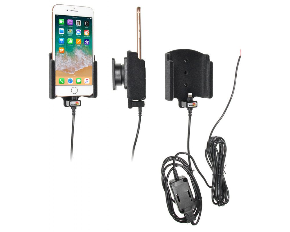 Brodit - Apple iPhone 8 Actieve houder met vaste voeding (Gestoffeerd) - Telefoon- & Tablethouder - artikel 727009
