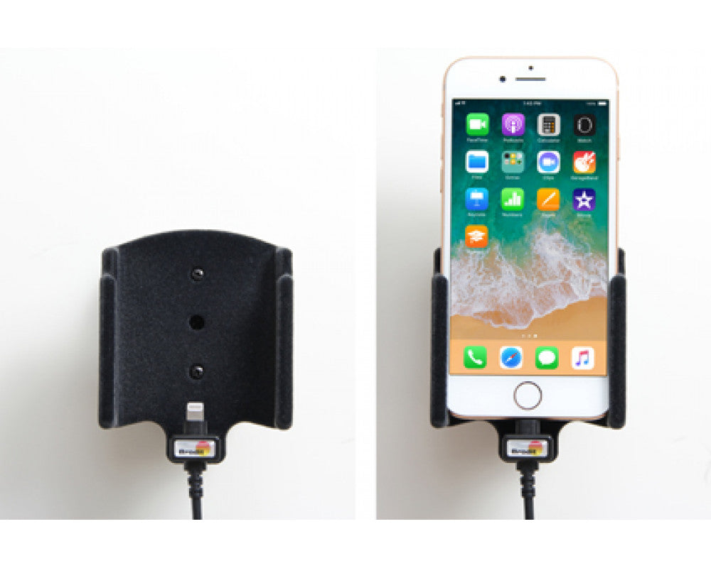 Brodit - Apple iPhone 8 Actieve houder met vaste voeding (Gestoffeerd) - Telefoon- & Tablethouder - artikel 727009 - afbeeldi