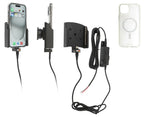 Brodit MagSafe Houder Inclusief Telefoonhoes en Vaste Lader Apple iPhone 15 (727393) - vaste inbouw autohouder