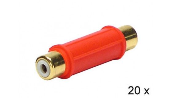 Audio adapter RCA F - RCA F rood 20 stuks