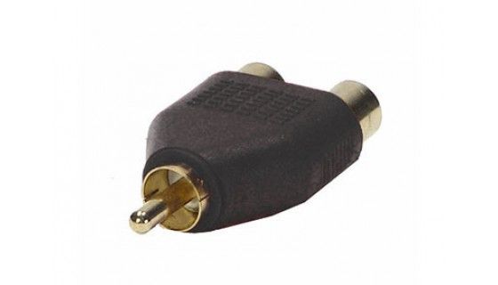 Audio adapter 1x RCA M - 2x RCA F zwart Y adapter