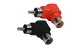 Audio adapter RCA M - RCA F rood en zwart haaks