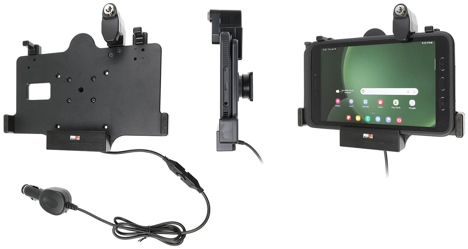 Brodit Houder met Slot 735386 - Tablethouder Samsung Galaxy Tab Active 5 / Galaxy Tab Active 3