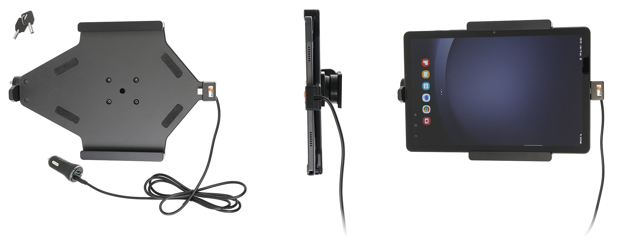 Brodit Houder met Slot 752389 - Tablethouder Samsung Galaxy Tab A9+ 11 / Galaxy Tab A11+ 11