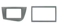 2-DIN frame Seat Leon 05-12 met rand zilverkleurig
