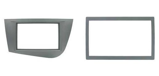 2-DIN frame Seat Leon 05-12 met rand zilverkleurig