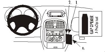 Brodit Proclip 852712 t.b.v. - Mitsubishi Carisma - 1999-2005 - Brodit Angled mount
