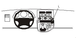 Brodit Proclip 852729 t.b.v. - Mercedes Benz Vito - Mercedes Benz V-Class - 1999-2003 - Brodit Angled mount