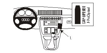 Brodit Proclip 852798 t.b.v. - Audi S4 Sedan - Audi S4 Avant - Audi A4 Sedan + 1 modellen - 2000-2001 - Brodit Angled mount
