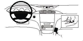 Brodit Proclip 852911 t.b.v. - Renault Laguna - 2001-2004 - Brodit Angled mount - Renault Laguna 2001-2004