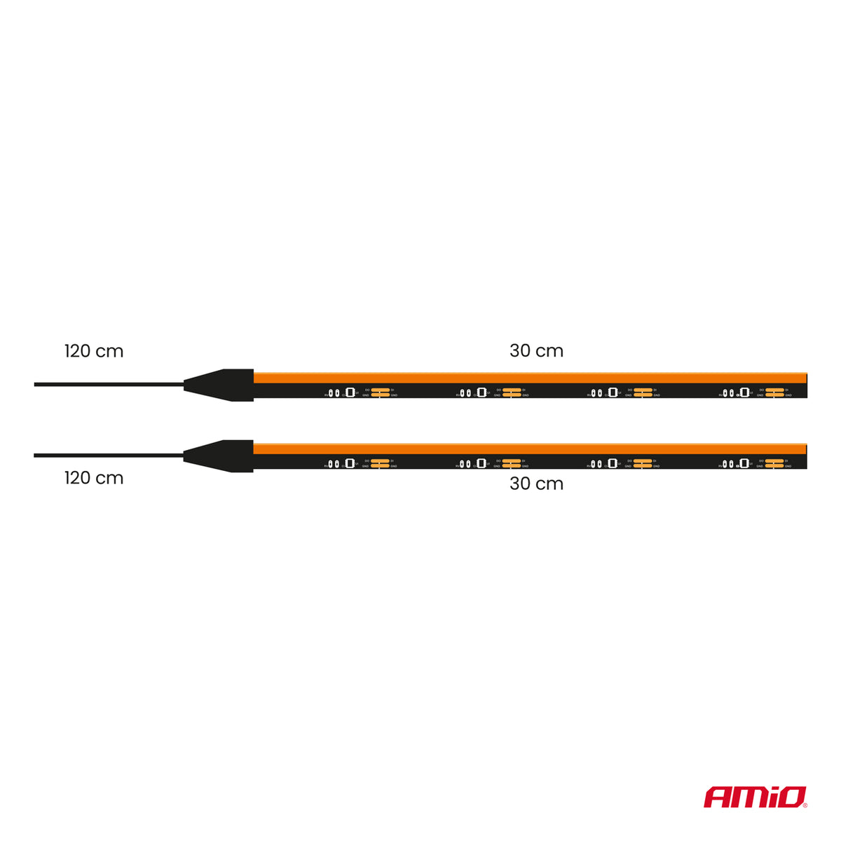 Flexibele LED COB-zijstrips amber 2x30 cm 12V AMiO 04574 - AMiO 04574 - productafbeelding 8