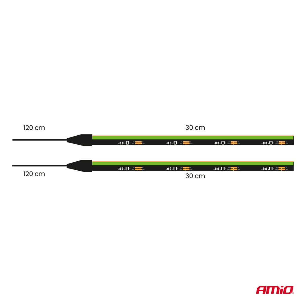 Flexibele LED COB-zijstrips groen 2x30 cm 12V AMiO 04577 - AMiO 04577 - productafbeelding 8
