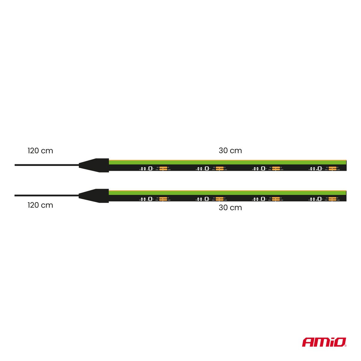Flexibele LED COB-zijstrips groen 2x30 cm 12V AMiO 04577 - AMiO 04577 - productafbeelding 8