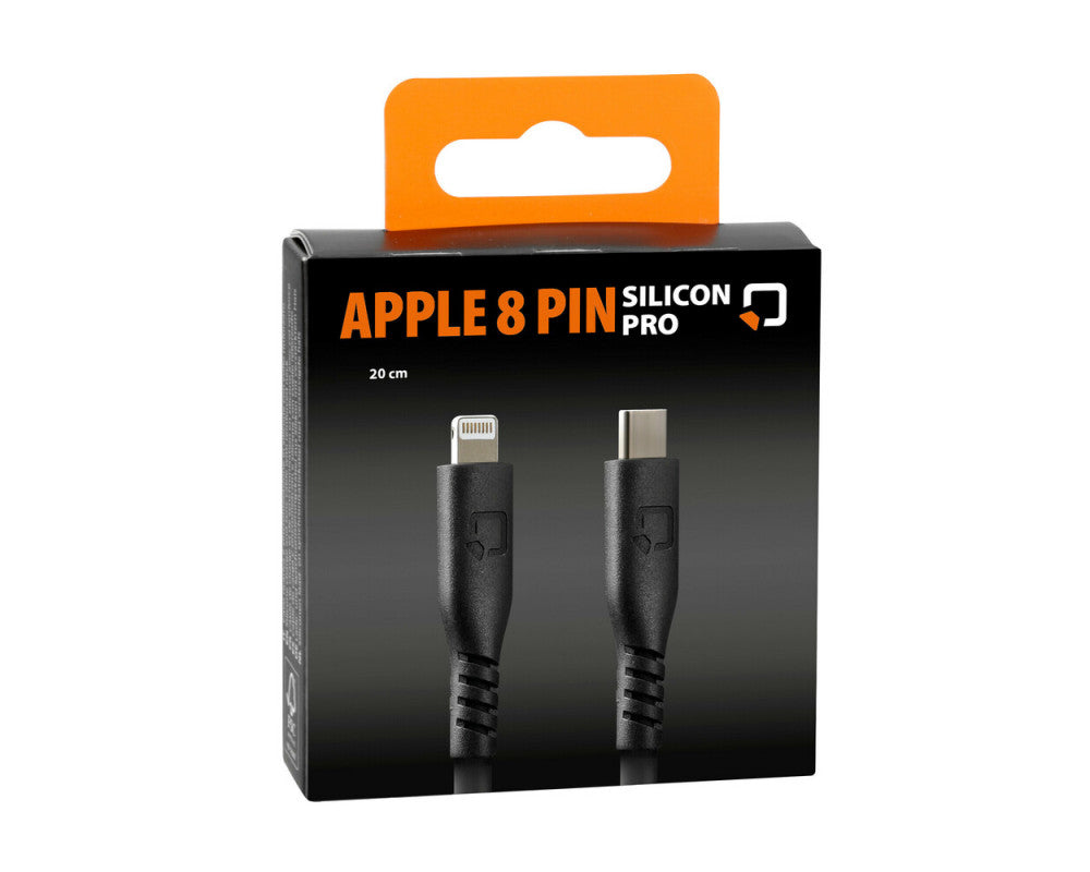 Optiline siliconen laad en synchronisatiekabel USB C -> Apple 8pin - 20cm met verstevigde hals
