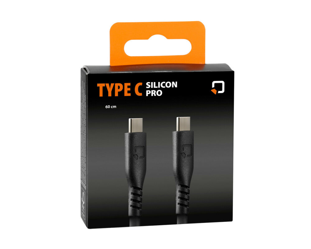 Optiline siliconen laad en synchronisatiekabel USB C -> USB C - 60cm met verstevigde hals