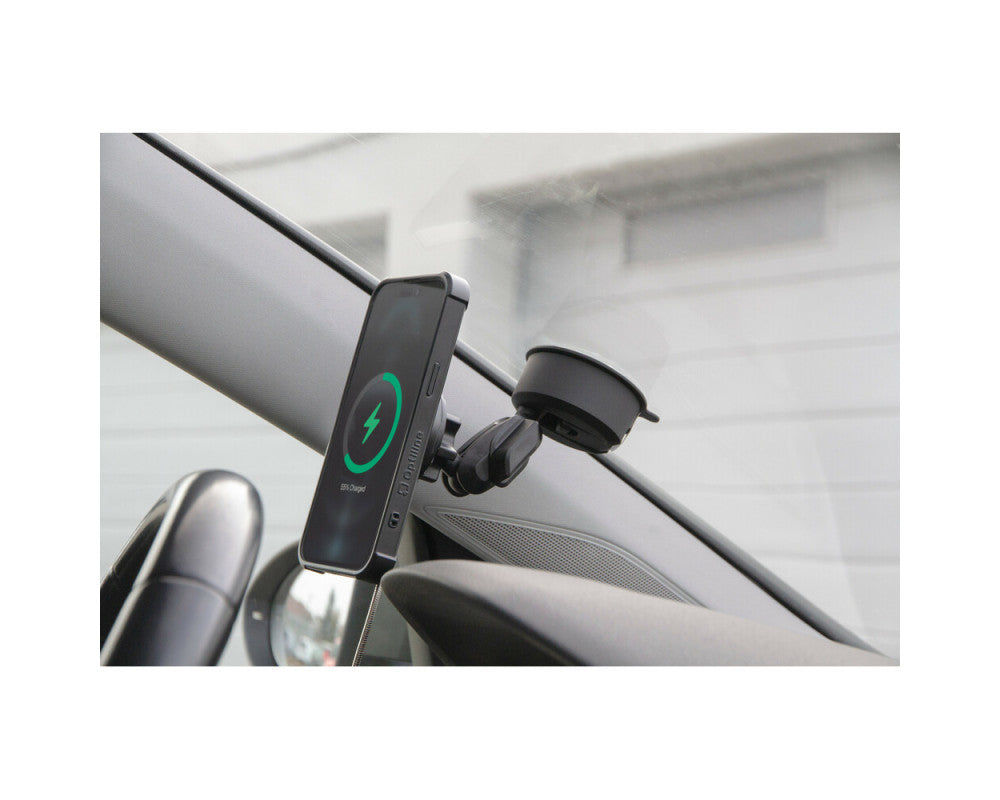Optiline magnetische telefoonhouder met draadloos laden en zelfklevende zuignap 15W max, MagSafe