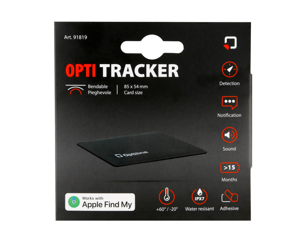 Optiline Opti Tracker Flex, ultradunne opvouwbare zelfklevende zoeker, werkt met Apple "find my"