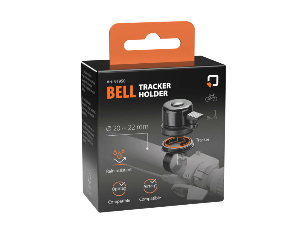 Fietsbel met Optiline tag tracker compartiment, ook compatible met airtag