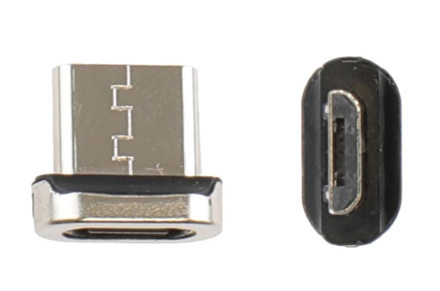 Kabeladapter micro-usb F - magnetisch Brodit 0.1m zilver