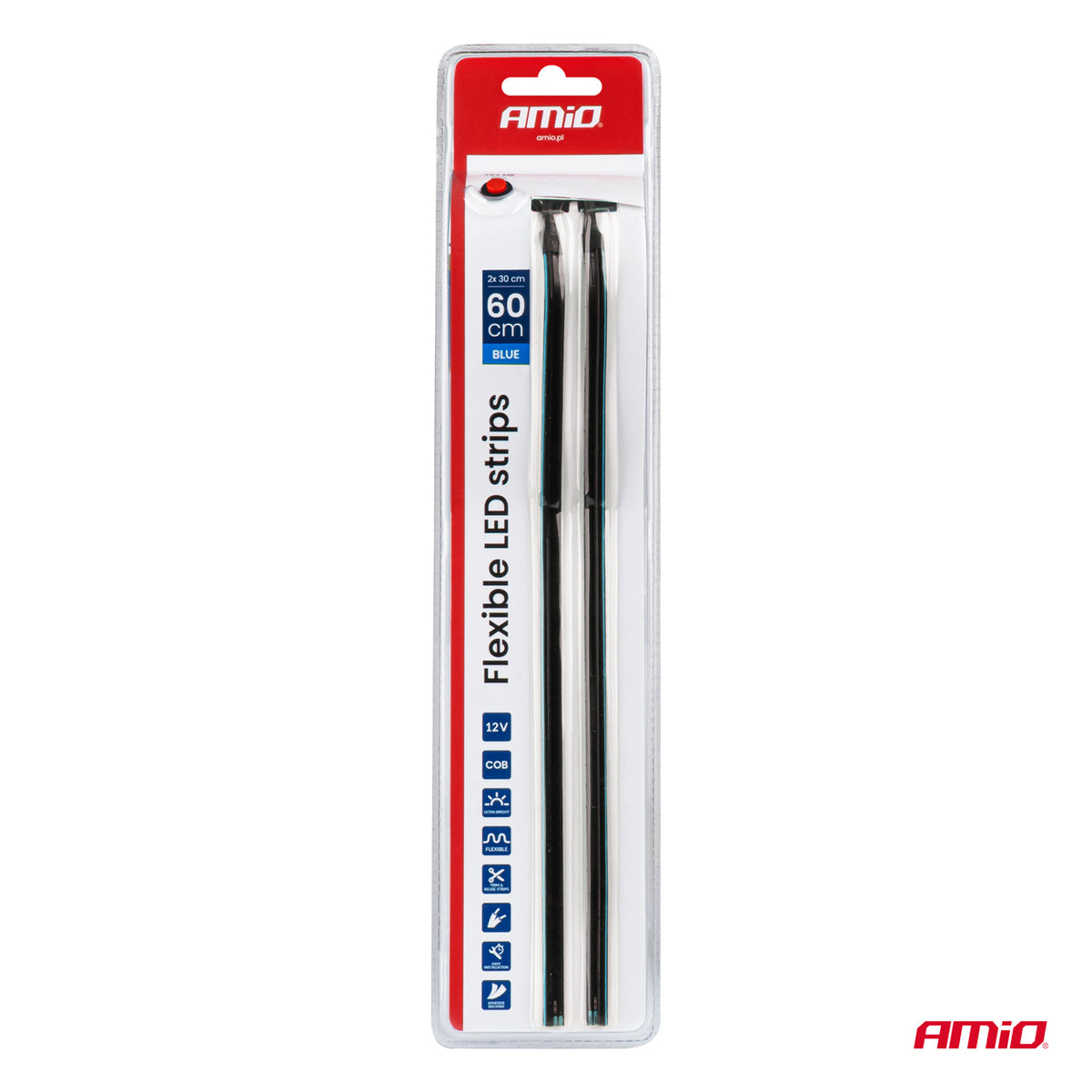 Flexibele LED COB-zijstrips blauw 2x30 cm 12V AMiO 04578 - AMiO 04578 - productafbeelding 9
