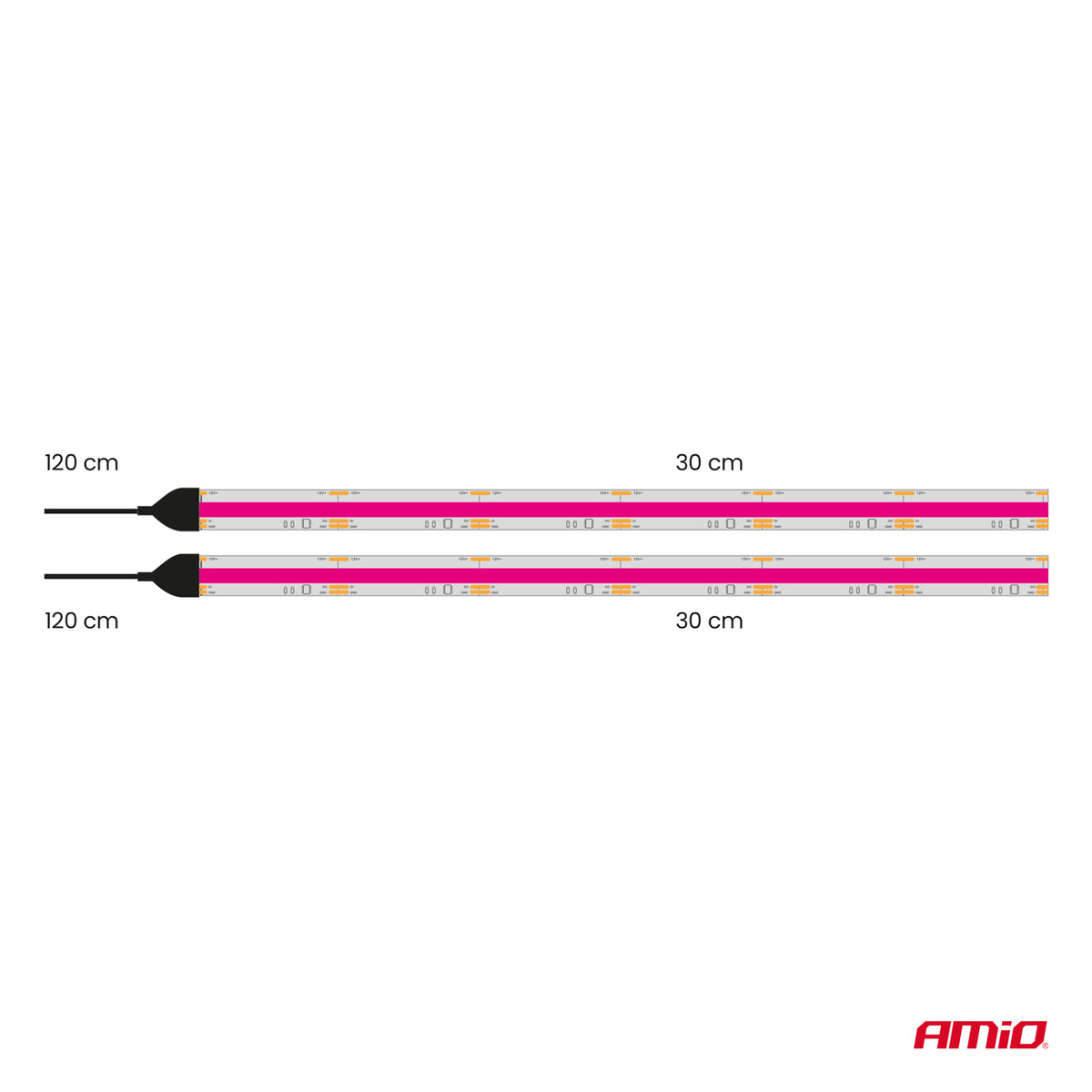 Flexibele LED COB-strips roze 2x30 cm 12V AMiO 04570 - AMiO 04570 - productafbeelding 9